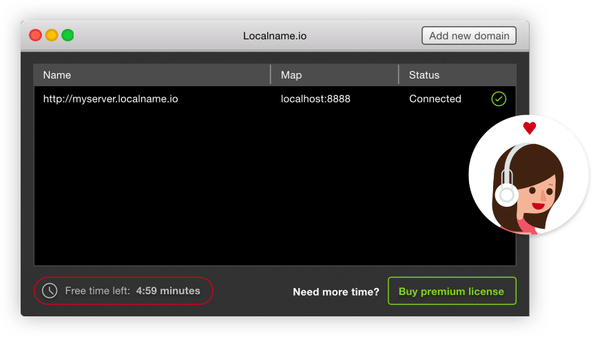 Localname macOS user interface
